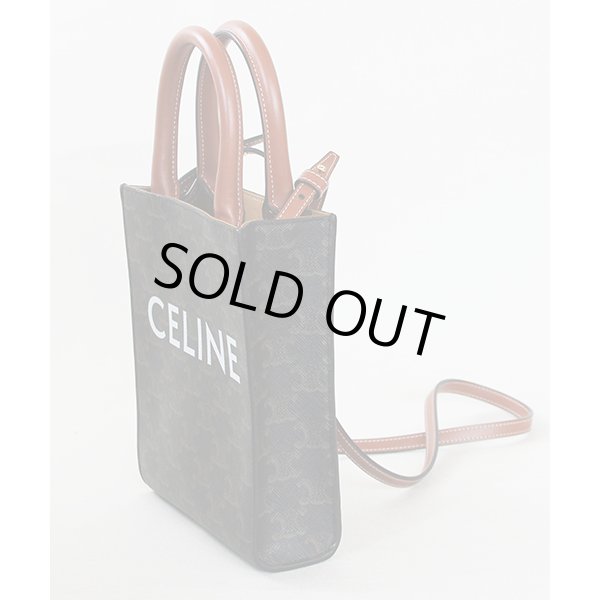 セリーヌ　ミニ バーティカルカバ 2WAYバック 194372 タン　サイド