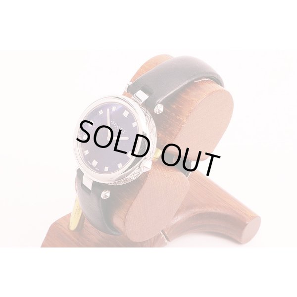 グッチ　１４１．４　ディアマンテ　黒文字盤　サイド