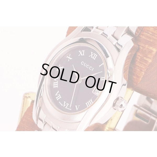 グッチ　５５００Ｌ　Ｇクラス　黒文字盤　サイド拡大