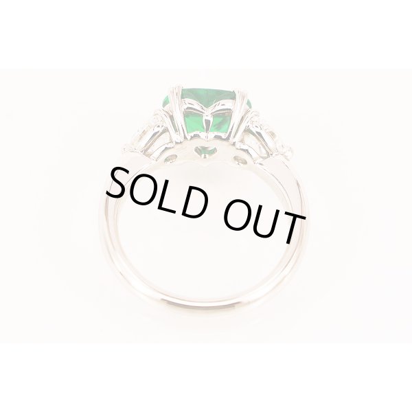 PT900 エメラルドダイアイリリング 1.79ct 0.531ct 0.524ct 6.80g　内側