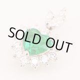 画像: PT900 エメラルドダイアイリペンダントトップ 1.32ct 1.20ct 4.10g