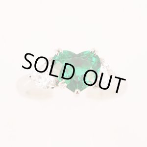 画像: PT900 エメラルドダイアイリリング 1.79ct 0.531ct 0.524ct 6.80g