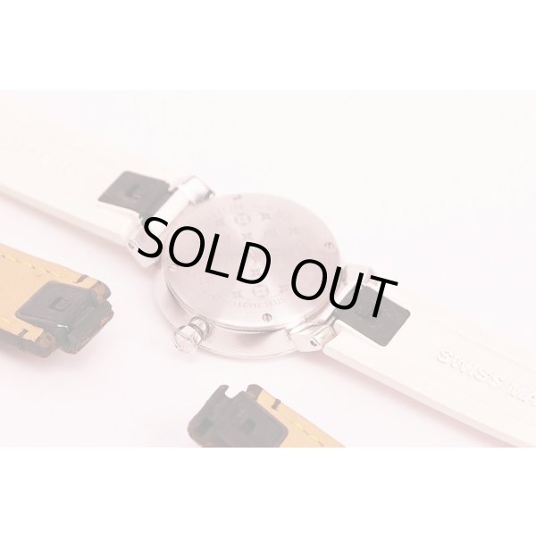 ルイヴィトン　タンブール　Ｑ１２ＭＧ＊Ｂ　銀文字盤 １０Ｐ　替えラバーベルト　裏面