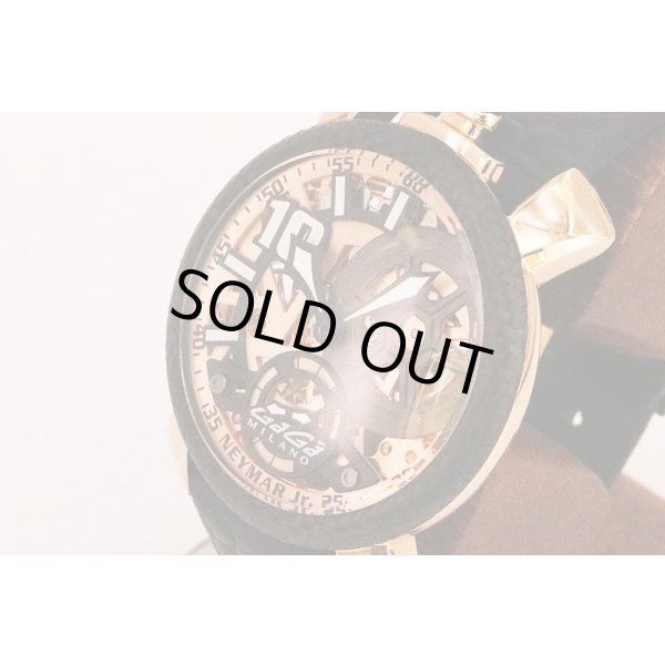 ガガミラノ　マニュアーレ４８　５５１１　ネイマールJr限定　両面スケルトン文字盤　サイド拡大