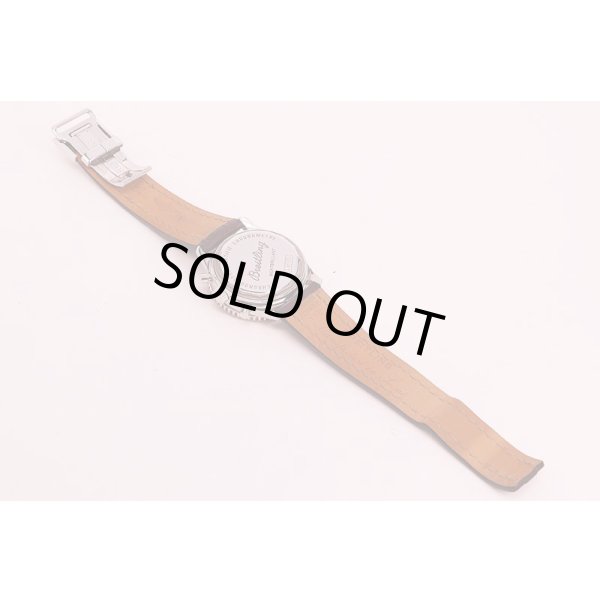 ブライトリング　モンブリラン３８　Ａ４１３７０　銀文字盤　革ベルト状態裏面