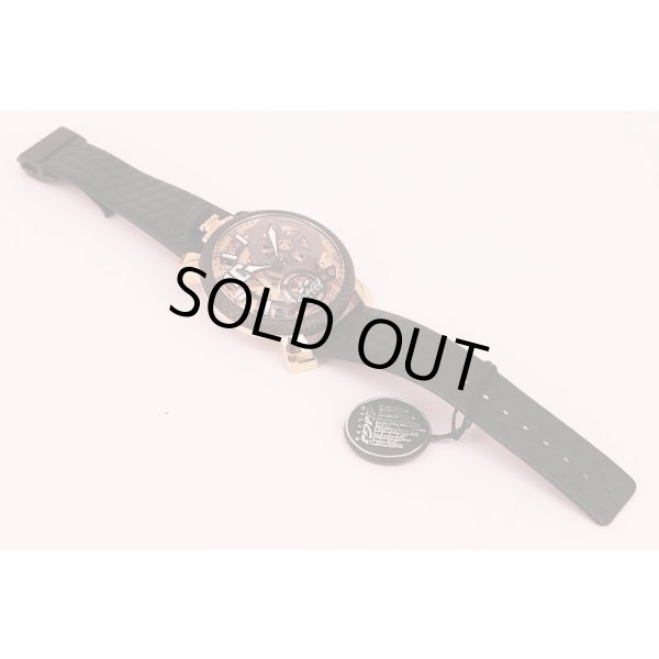 ガガミラノ　マニュアーレ４８　５５１１　ネイマールJr限定　両面スケルトン文字盤　革ベルト状態表面