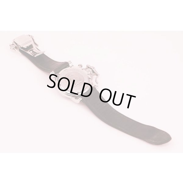 グラハム　クロノファイター　２ＣＦＡＳ．Ｓ０１　銀文字盤　革ベルト状態裏面