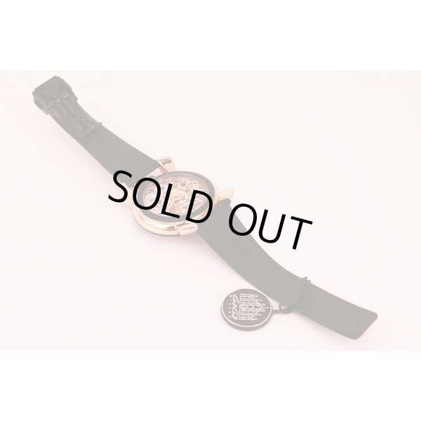 ガガミラノ　マニュアーレ４８　５５１１　ネイマールJr限定　両面スケルトン文字盤　革ベルト状態裏面