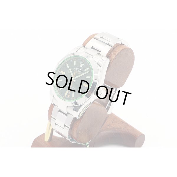 ロレックス　１１６４００ＧＶ　ミルガウス　ランダム　黒文字盤　グリーンガラス　サイド