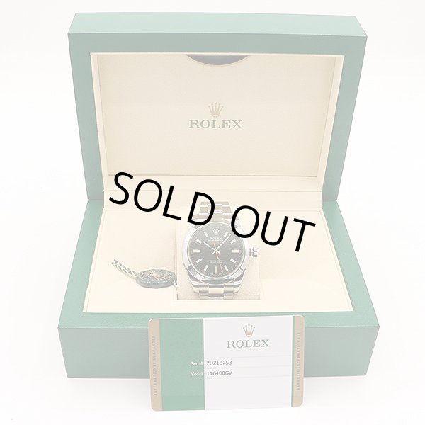 ロレックス　１１６４００ＧＶ　ミルガウス　ランダム　黒文字盤　グリーンガラス　箱・保証書