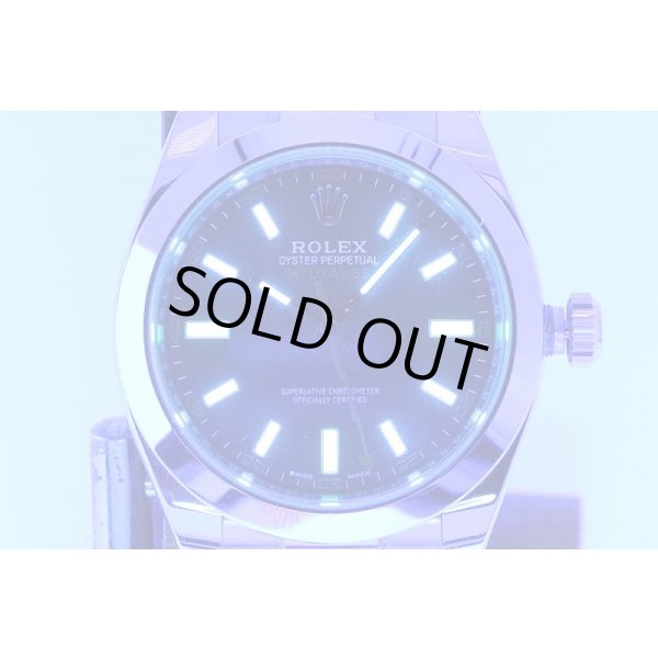 ロレックス　１１６４００ＧＶ　ミルガウス　ランダム　黒文字盤　グリーンガラス　ライト