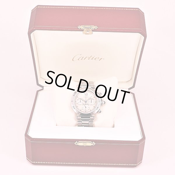 カルティエ　パシャ３８　クロノグラフ　Ｗ３１００４Ｈ３　白文字盤　箱