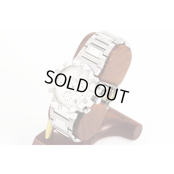 ブルガリ　ブルガリブルガリ　ＢＢ３８ＳＳＣＨ　クロノグラフ　白文字盤　サイド