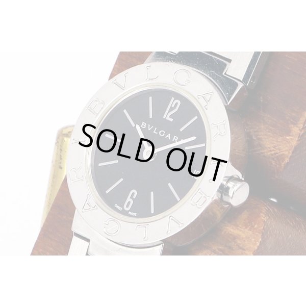 ブルガリ　ブルガリブルガリ　ＢＢ２３ＳＳ　黒ロゴ文字盤　サイド拡大