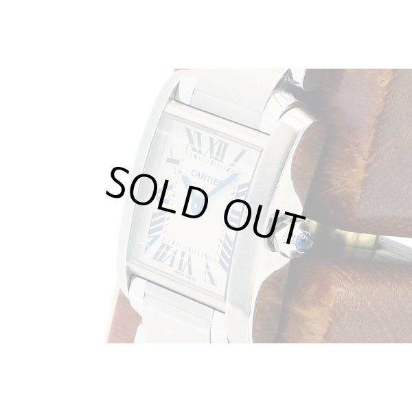 カルティエ　タンクフランセーズＳＭ　２３８４　白文字盤　サイド拡大