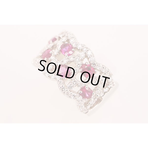 PT900 ルビーダイアイリリング 1.01ct 1.20ct 15.10g　サイド