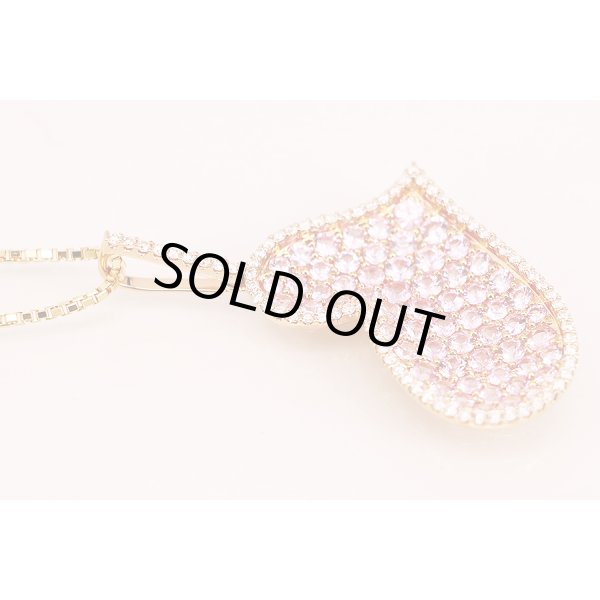 K18PG ピンクサファイアダイアイリペンダントネックレス 2.81ct 0.47ct 10.70g　拡大(2)