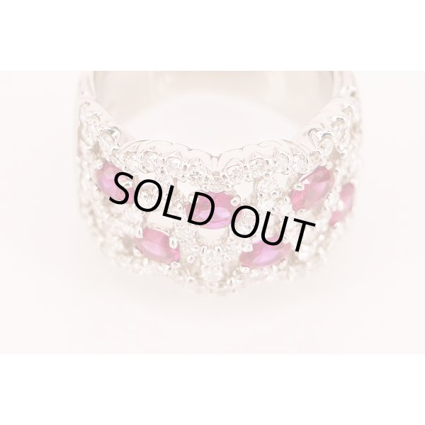 PT900 ルビーダイアイリリング 1.01ct 1.20ct 15.10g　拡大