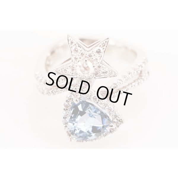 K18WG アクワマリンダイアイリリング 1.74ct 0.08ct 0.61ct 7.30g　拡大(3)