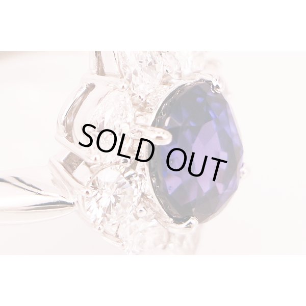 PT900 サファイアダイアイリリング 3.63ct 1.568ct 8.50g　拡大(2)