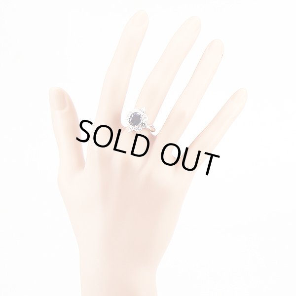 PT900 サファイアダイアイリリング 3.63ct 1.568ct 8.50g　装着イメージ