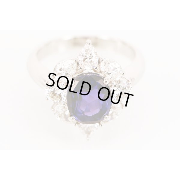 PT900 サファイアダイアイリリング 3.63ct 1.568ct 8.50g　拡大(1)