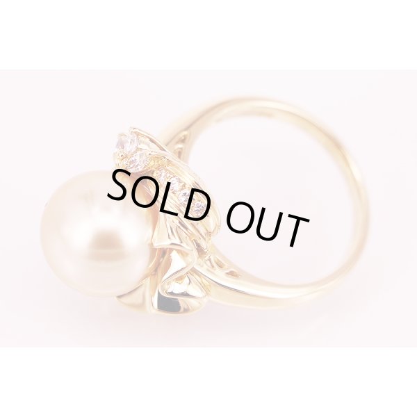 K18イエローパールダイアイリリング 11.00mm 0.19ct 9.00g　拡大(1)