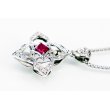 K18WG ルビーダイアイリペンダントネックレス 0.34ct 0.12ct 7.30g　拡大