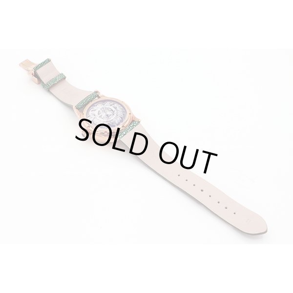 メモリジン　トゥールヴィヨン　伊達政宗　グレー文字盤　革ベルト状態　裏面