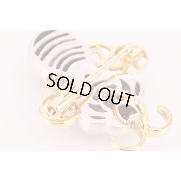 750YG/WG ルビーダイアイリブローチ兼ペンダントトップ 0.06ct 0.02ct 7.80g　裏面拡大(1)