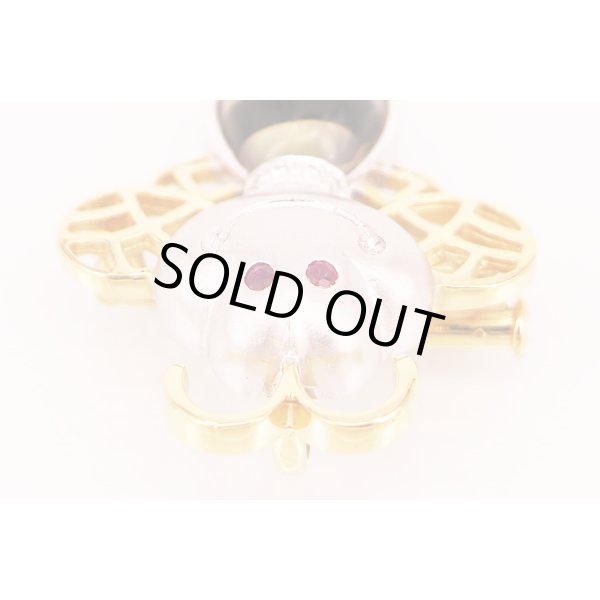 750YG/WG ルビーダイアイリブローチ兼ペンダントトップ 0.06ct 0.02ct 7.80g　拡大(1)