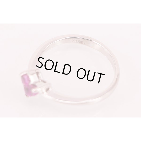 K18WG ルビーイリリング 0.25ct 2.30g 刻印(1)