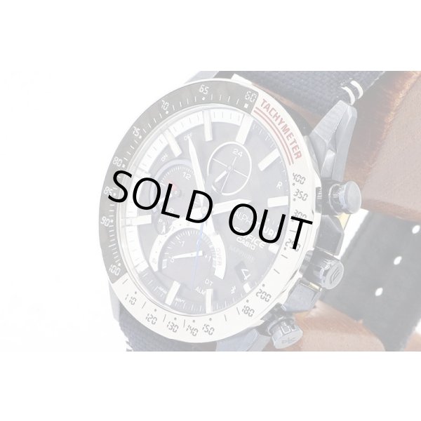 カシオ　エディフィス　ＥＱＢ－１０００ＡＴ　カーボン文字盤　アルファタウリ２０２１年限定　サイド拡大