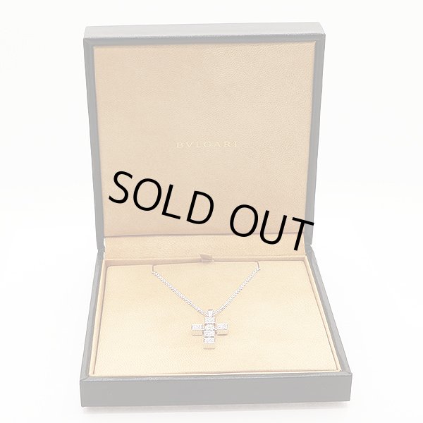 ブルガリ　750WG ルチアラテンクロス ダイアイリペンダントネックレス 13.00g　箱