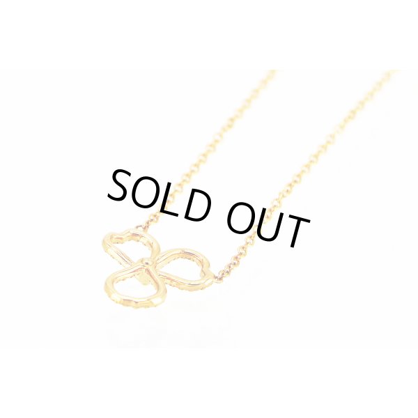 ティファニー　750PG ペーパーフラワー ダイアイリオープンフラワーネックレス 1.90g　裏面