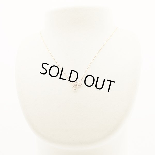 ティファニー　750PG ペーパーフラワー ダイアイリオープンフラワーネックレス 1.90g　装着イメージ