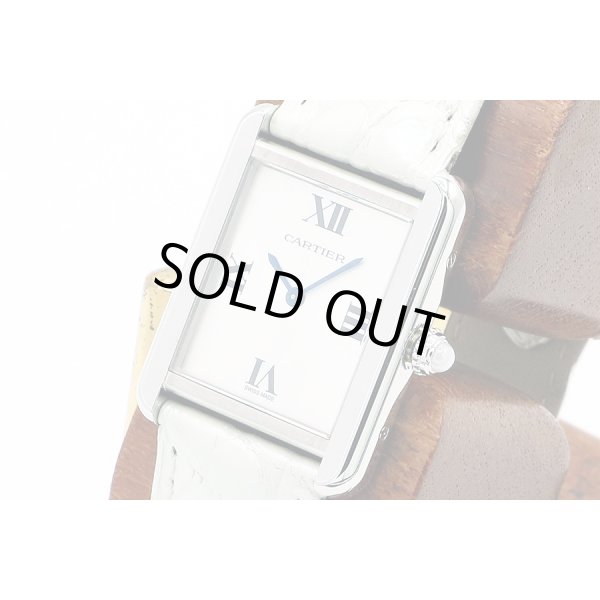 カルティエ　タンクソロＳＭ　２７１６　銀文字盤　２Ｃマーク　サイド拡大