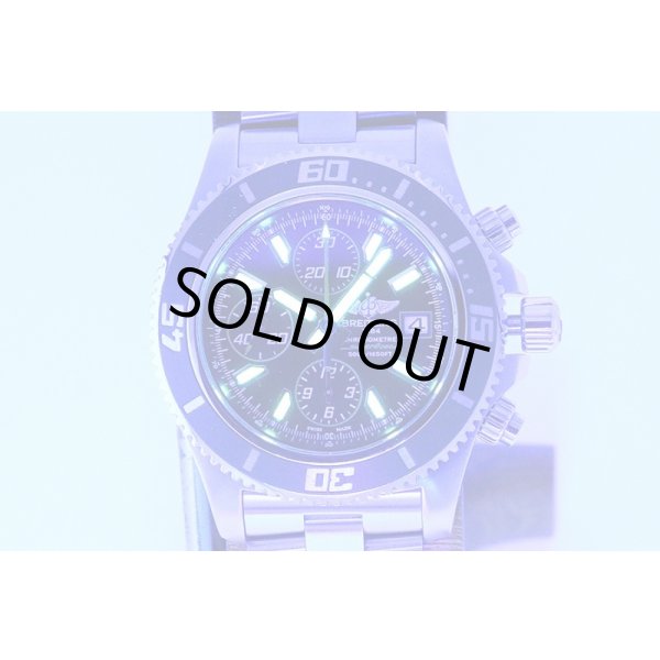 ブライトリング　スーパーオーシャン４４　クロノグラフ　Ａ１３３４１　黒文字盤　ライト