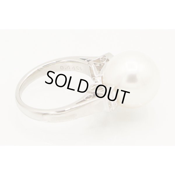 ミキモト　PT950 パールダイアイリリング 12.50mm 0.44ct 9.50g　刻印(2)