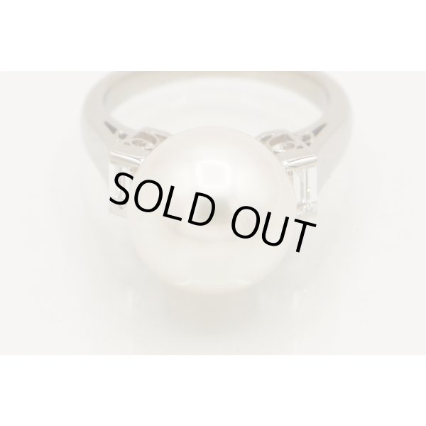 ミキモト　PT950 パールダイアイリリング 12.50mm 0.44ct 9.50g　拡大