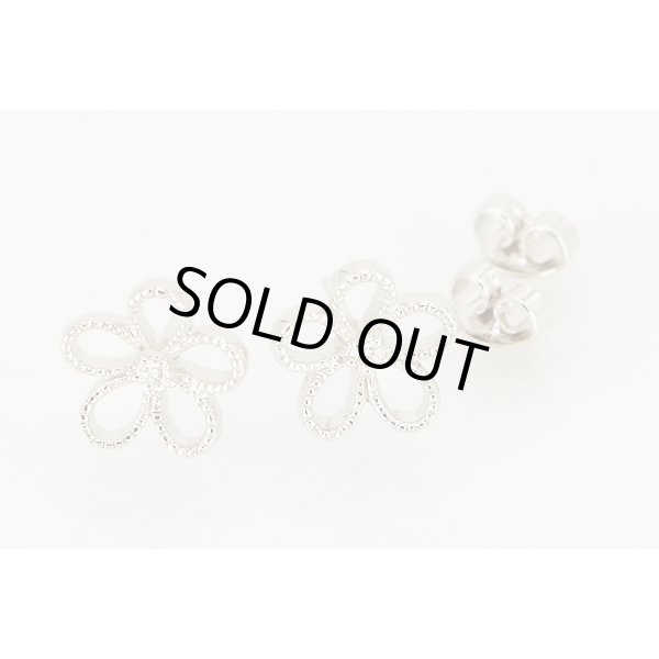 ミキモト　K18WG ダイアイリフラワーピアス 4.10g　拡大