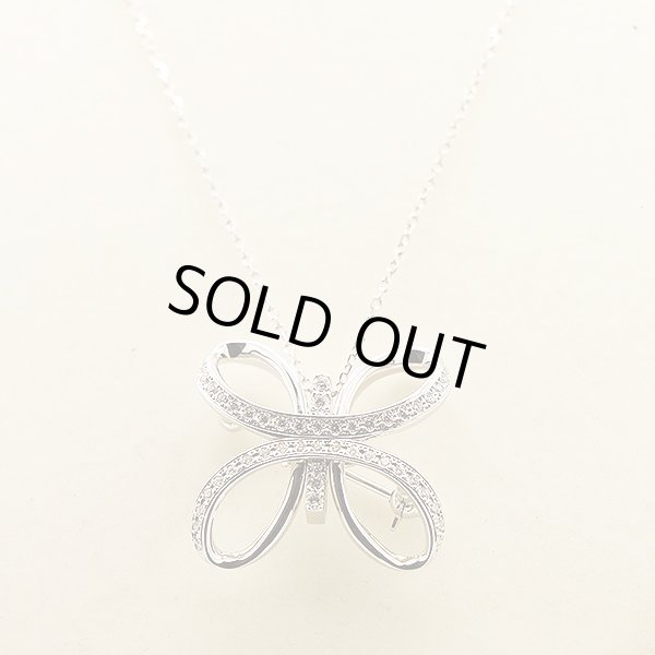 ミキモト　K18WG ダイアイリペンダントネックレス／ブローチ 0.15ct 0.37ct 11.00g　装着イメージ拡大