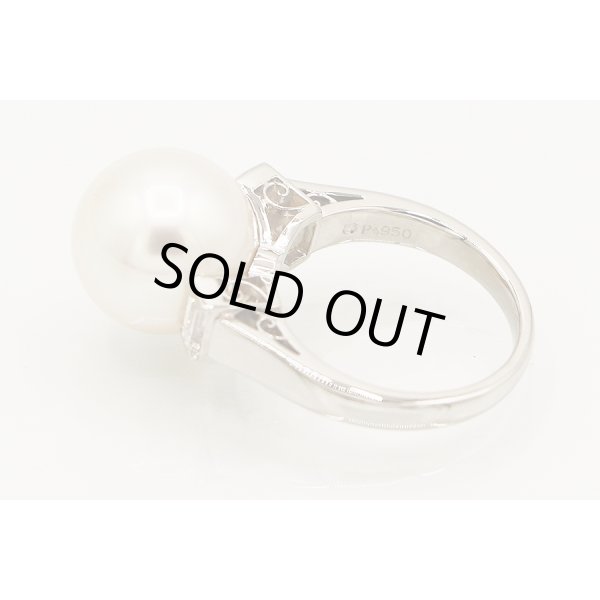 ミキモト　PT950 パールダイアイリリング 12.50mm 0.44ct 9.50g　刻印(1)