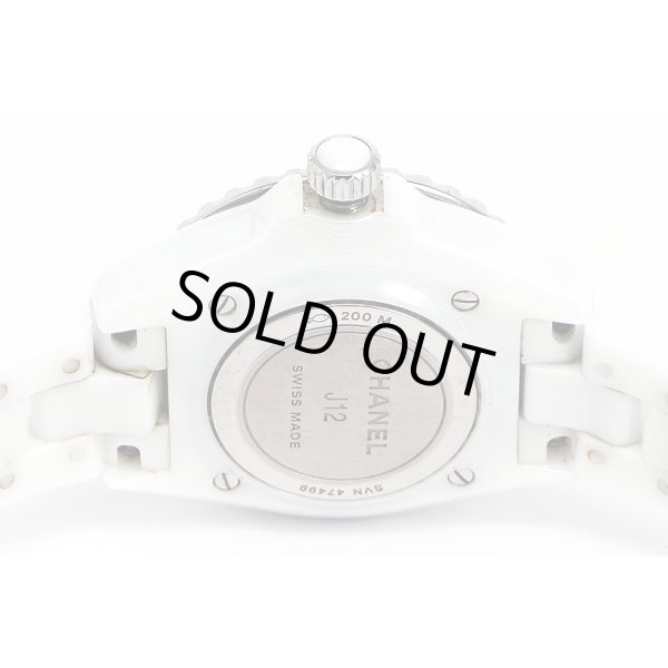 シャネル　Ｊ１２　Ｈ５７０３　白文字盤　１２Ｐ　裏面拡大