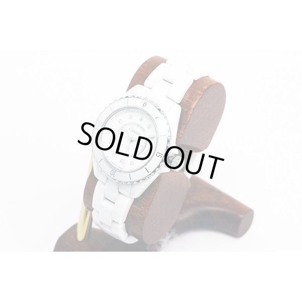 シャネル　Ｊ１２　Ｈ５７０３　白文字盤　１２Ｐ　サイド