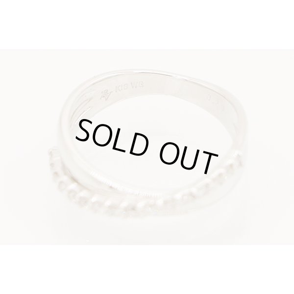 ポンテヴェキオ　K18WG ダイアイリリング 0.23ct 3.70g　刻印