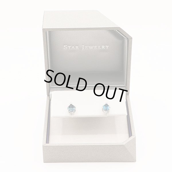 スタージュエリー　K18WG ブルートパーズダイアイリピアス 0.016ct 1.70g　ケース
