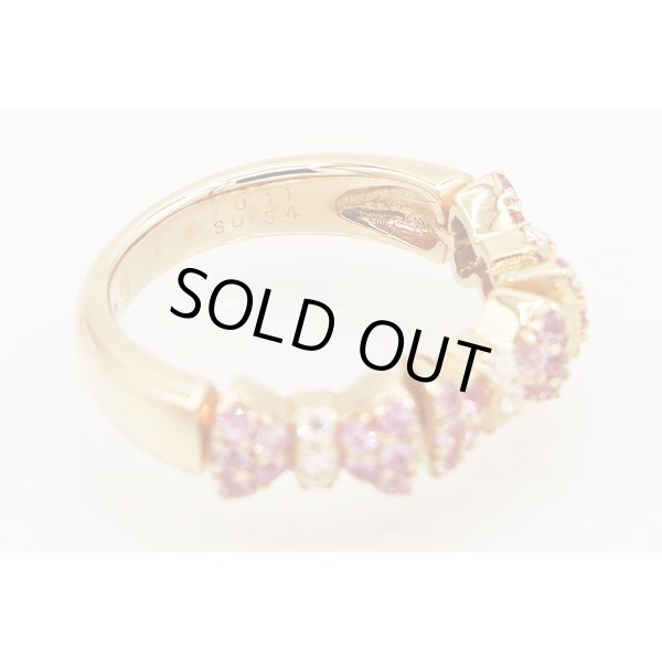 ポンテヴェキオ　K18PG ピンクサファイアダイアイリリング 0.54ct 0.11ct 5.40g　刻印(2)