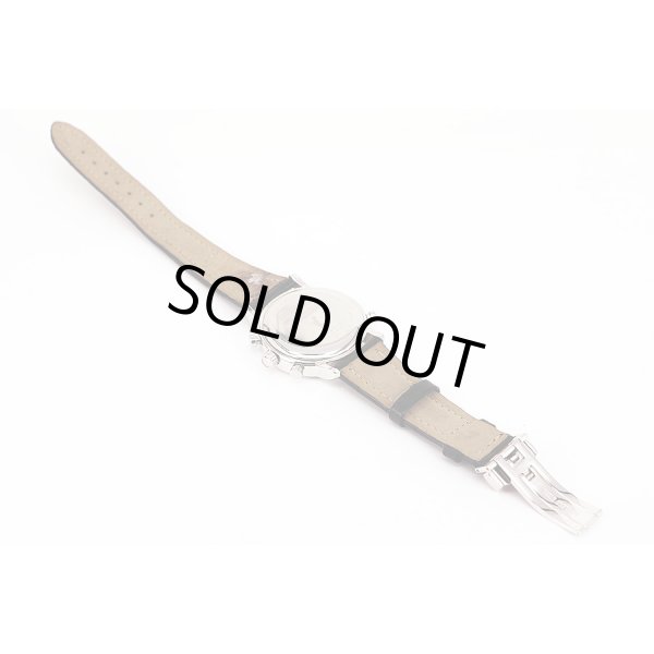 天賞堂　ビジネスアラーム　白文字盤　革ベルト状態　裏面