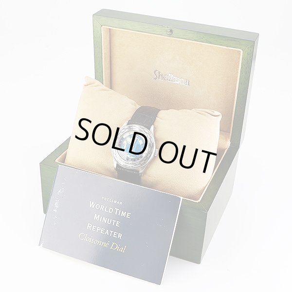 シェルマン　ワールドタイムミニッツリピータークロワゾネ　青文字盤　箱